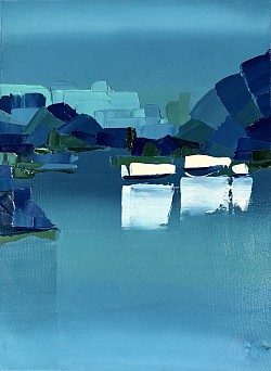 Les 3 bateaux endormis.           20x30