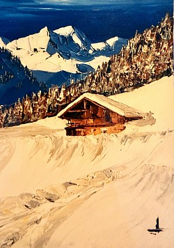 The «  chalet ».             40x40.       Expo aux Arcs