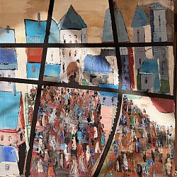 Allons festoyer.   Série villages et terroirs 40x40 no 72
